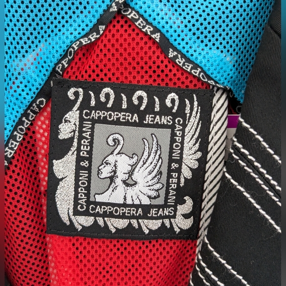 Cappopera Jeans Stitched Black Jacket Metallic Patter Size S - Picture 6 of 9